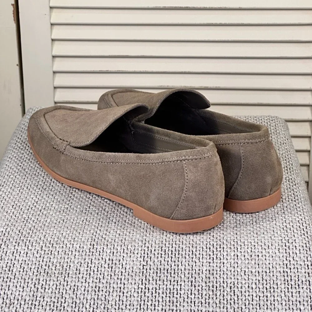 Anthropologie Dolce Vita Beny Beige Vegan Suede Leather Slip On Loafer Flats 7.5